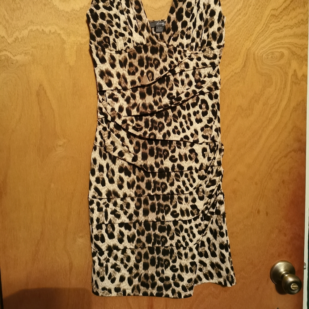 2 for $30 Leopard print bodycon ruched cocktail